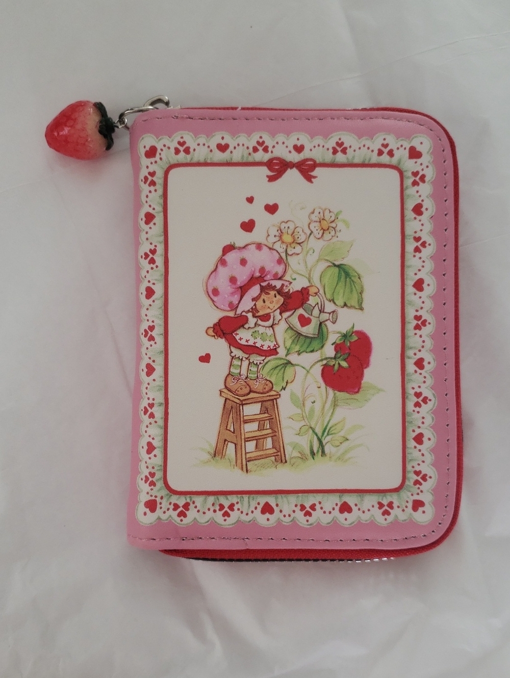 🎀 Strawberry Shortcake Pink Wallet with Strawberry Charm 🍓